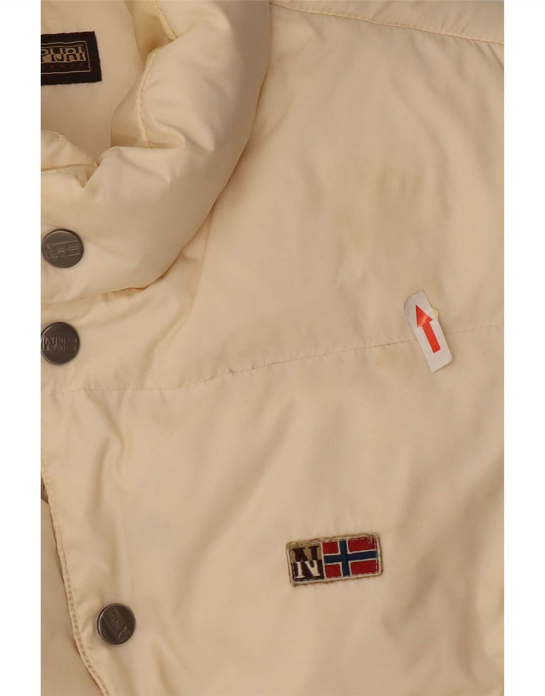 Napapijri Gilet grafic căptușit pentru bărbați UK 38 Medium Off White Poliamidă