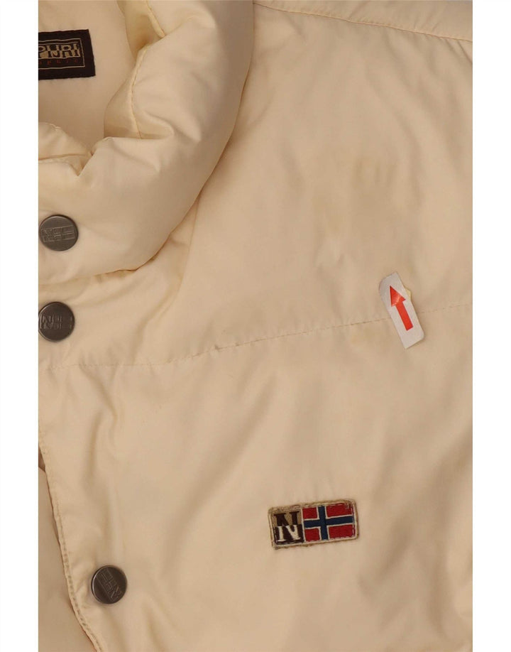Napapijri Gilet grafic căptușit pentru bărbați UK 38 Medium Off White Poliamidă