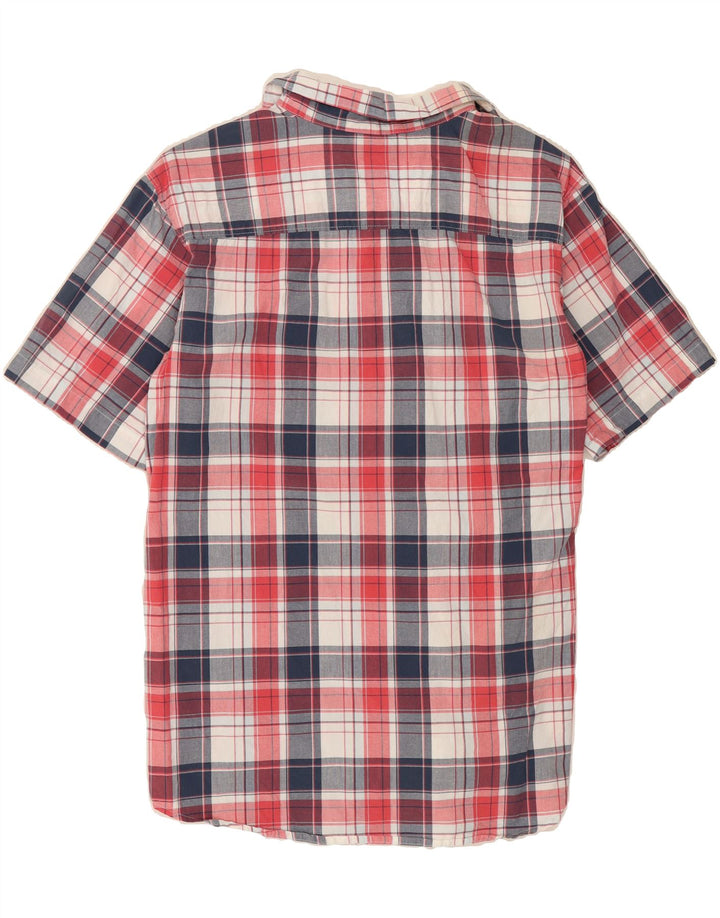 COLUMBIA Mens Regular Fit Short Sleeve Shirt Small Pink Check Cotton Vintage Columbia and Second-Hand Columbia from Messina Hembry 