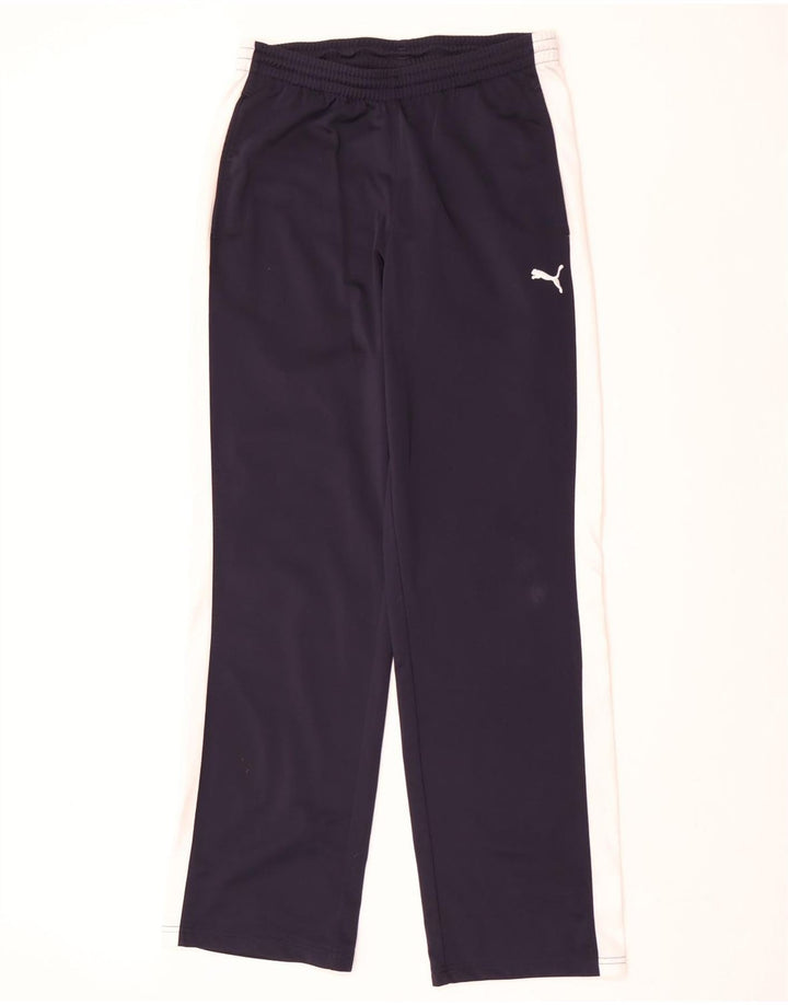 Pantaloni de trening Puma pentru bărbați, poliester bloc de culoare albastru marin mediu