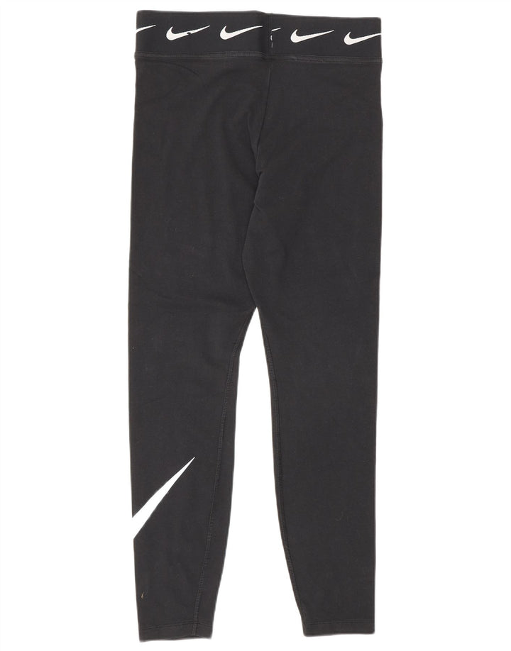 Leggings grafic Nike pentru femei UK 12, bumbac mediu negru