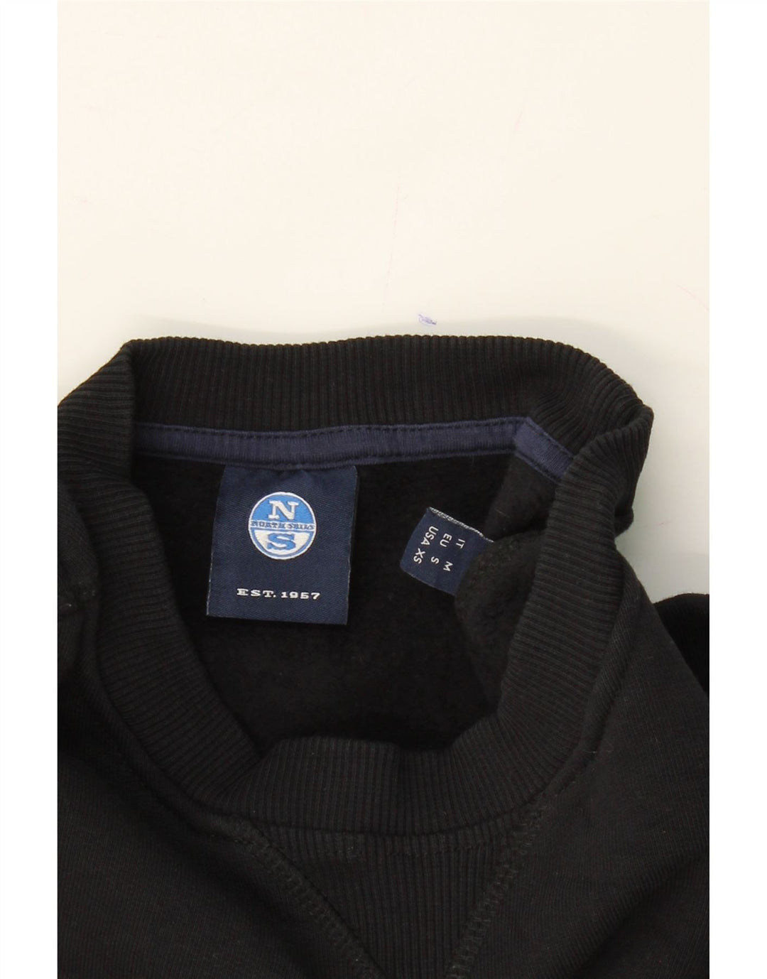 NORTH SAILS Womens Oversized Sweatshirt Jumper UK 6 XS Black Cotton Vintage North Sails and Second-Hand North Sails from Messina Hembry 