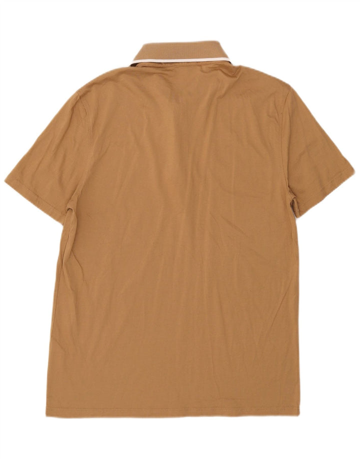 Tricou polo Reiss pentru bărbați, bumbac maro mediu
