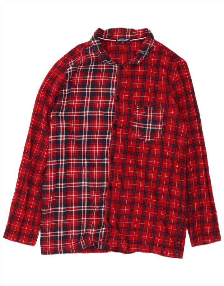Cămașă din flanel pentru bărbați Tommy Hilfiger, mărimea medie, cu carouri roșii, din bumbac