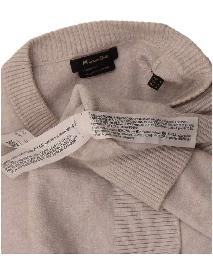 Massimo Dutti Pulover pentru bărbați cu decolteu rotund, mare, gri din poliamidă