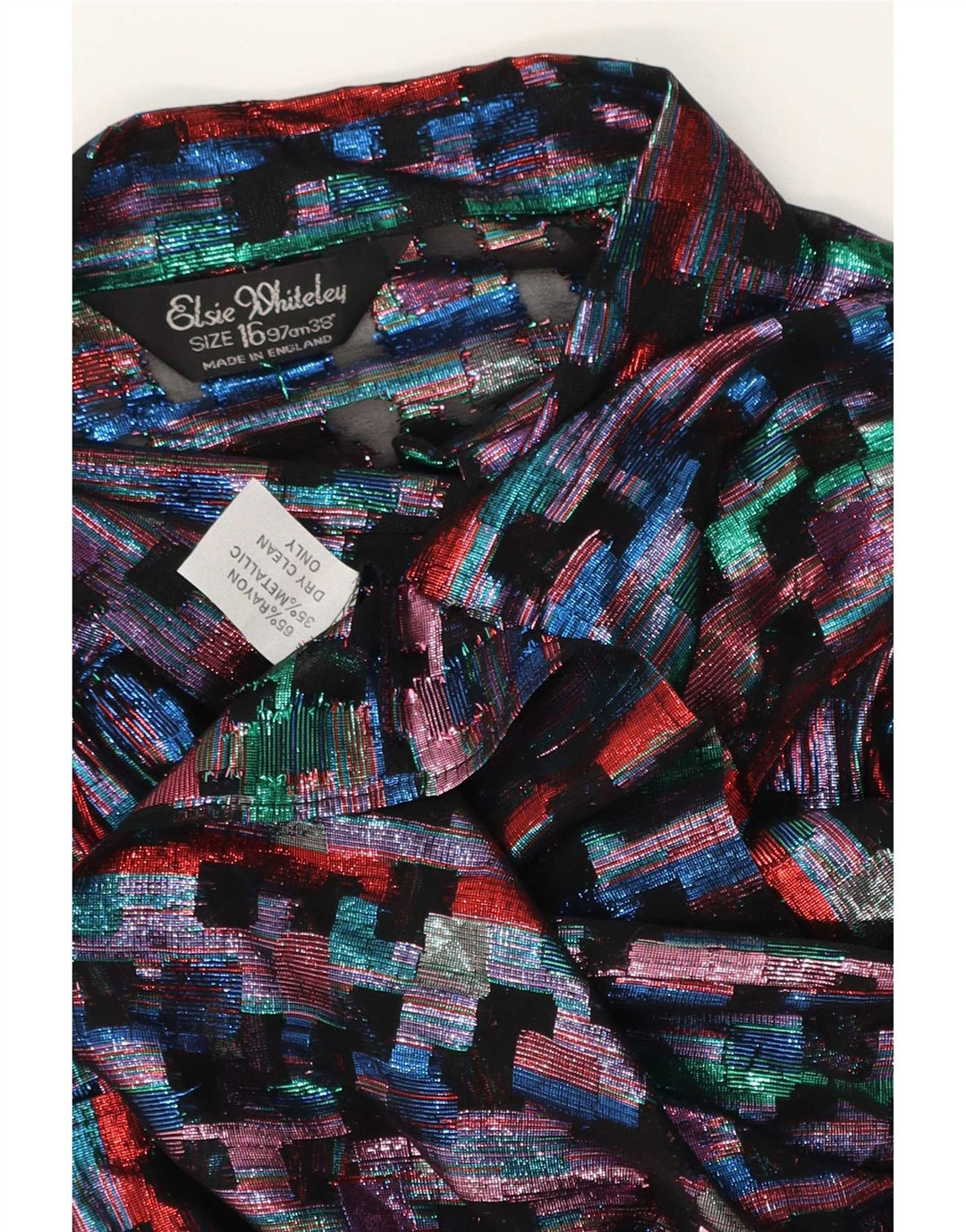 Bluză cămașă pentru femei Elsie Whiteley UK 16 mare, multicoloră, geometrică
