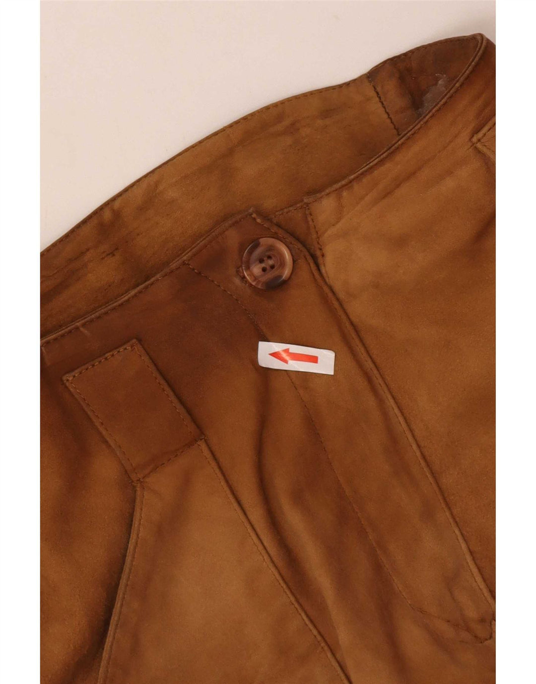 Pantaloni drepti din piele intoarsa pentru femei Conbipel IT 44 Medium W28 L29 Piele bej