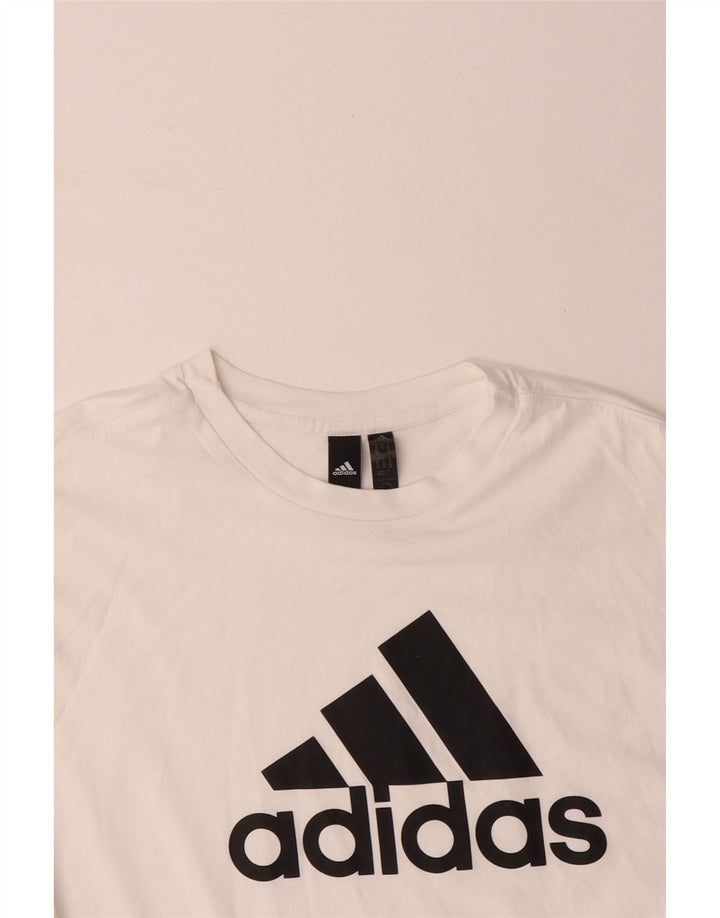 Tricou grafic supradimensionat ADIDAS pentru femei UK 20/22 XL bumbac alb
