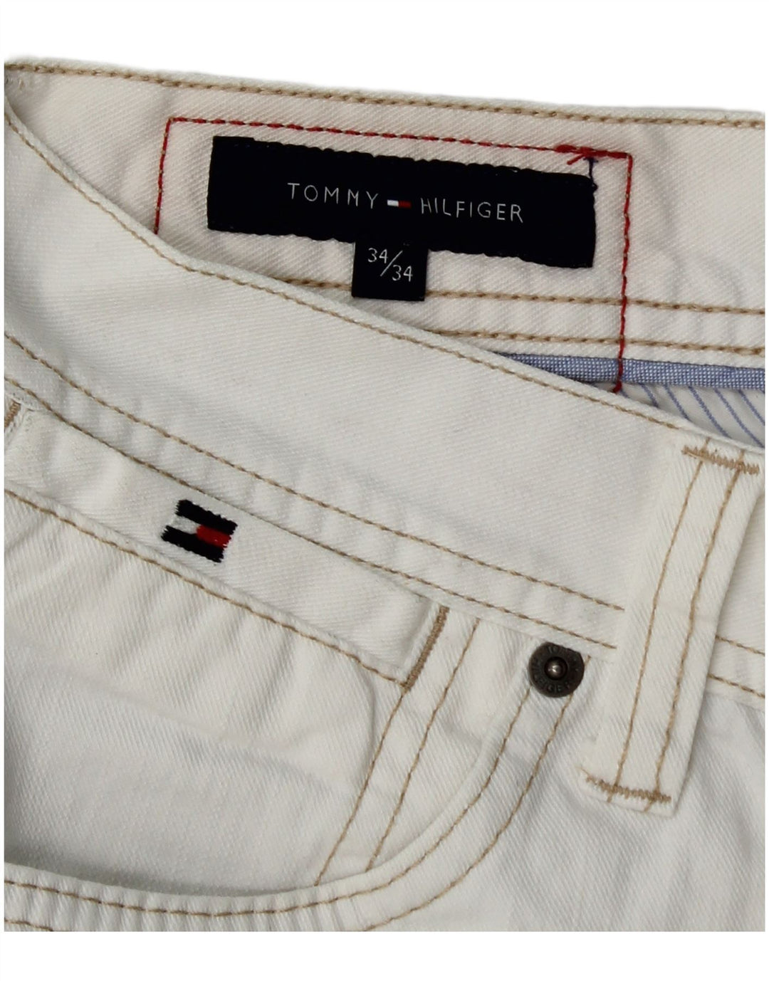 TOMMY HILFIGER Blugi drepti pentru bărbați W34 L29 Bumbac albastru