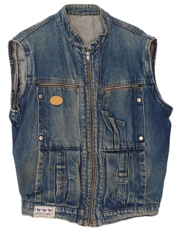 Gilet Vintage pentru bărbați din denim UK 42 XL Albastru