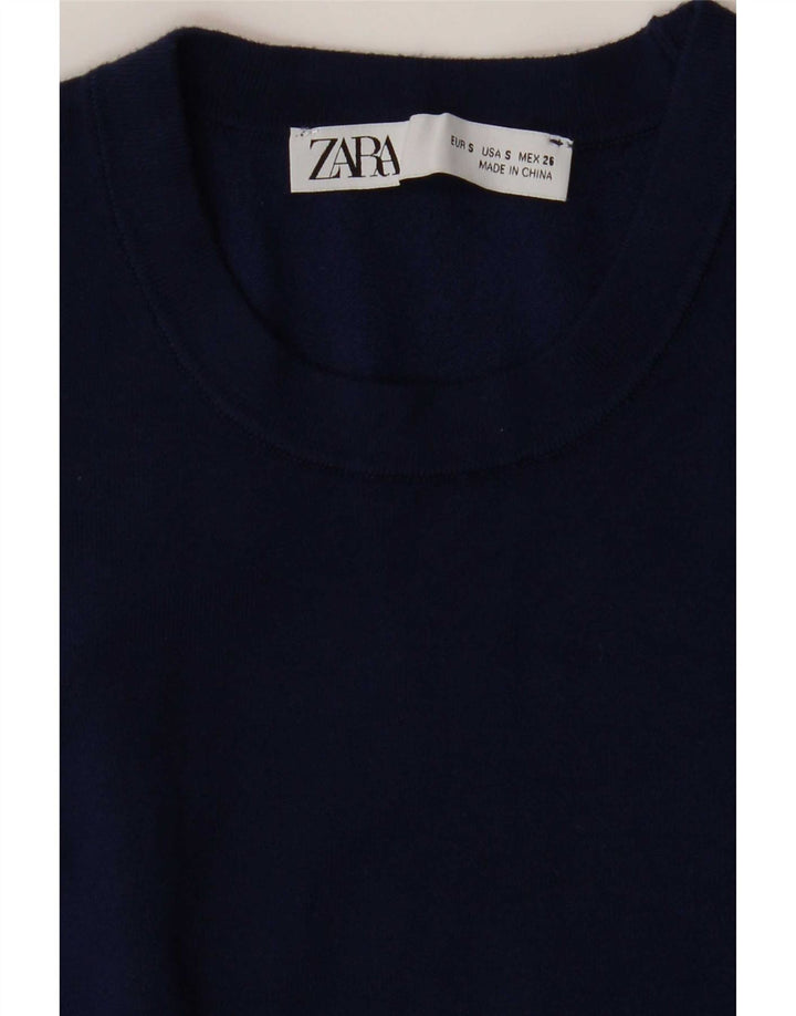 Vesta Zara Femei Tank Top UK 10 Mic Bleumarin