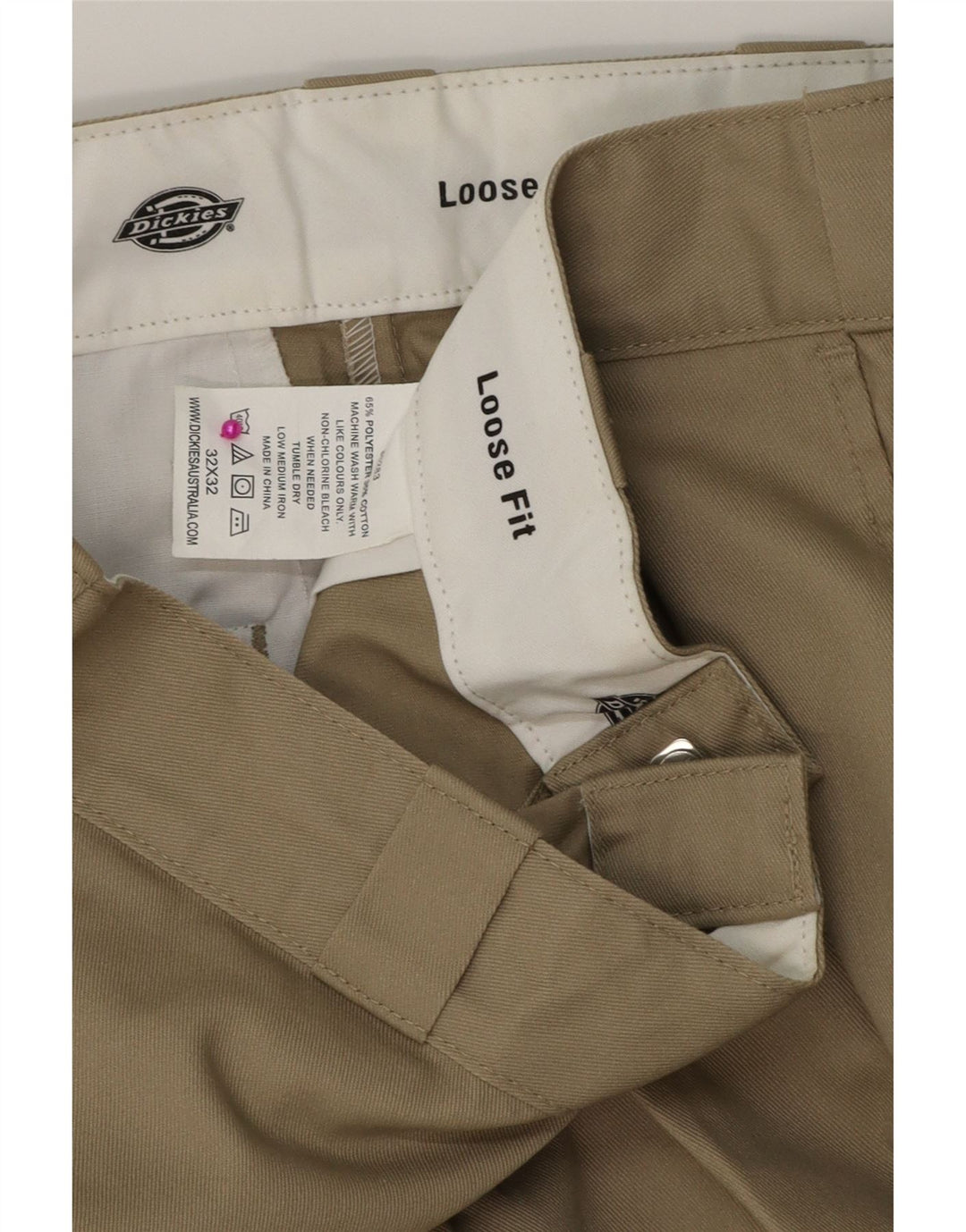 DICKIES Pantaloni cargo largi pentru bărbați W32 L32 poliester bej