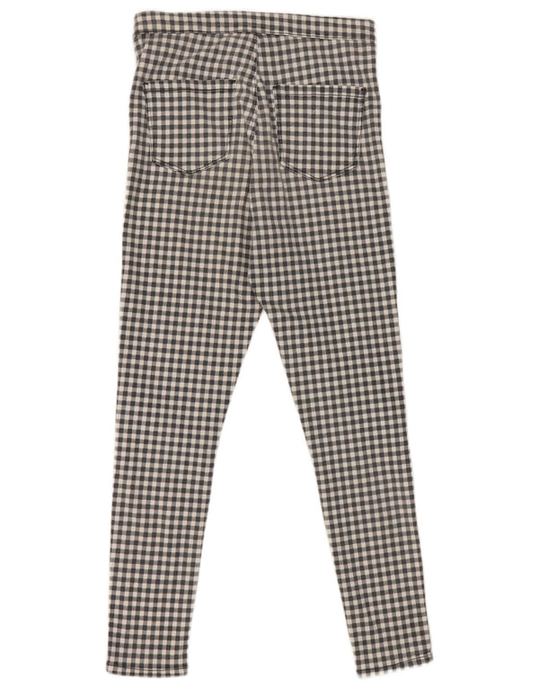 Pantaloni de damă Topshop Joni skinny casual W32 L27 bumbac cu carouri gri