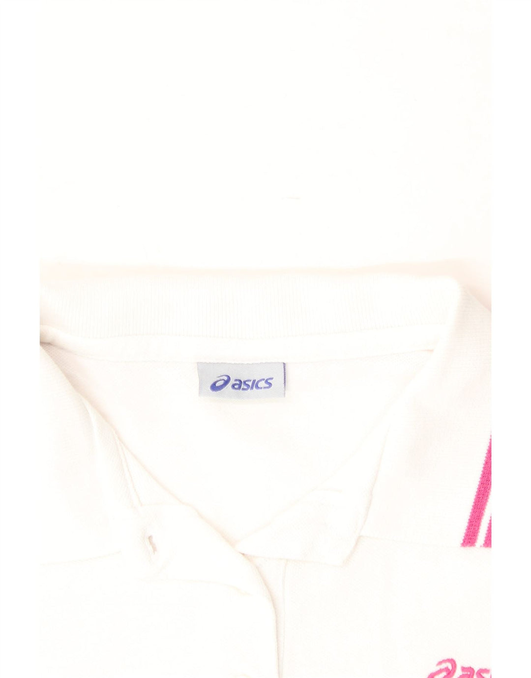 ASICS Womens Polo Shirt UK 10 Small White Cotton Vintage Asics and Second-Hand Asics from Messina Hembry 
