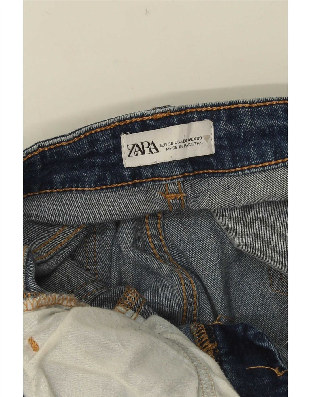 Blugi Zara Femei Crop Bootcut EU 38 Mici W28 L25 Albastru
