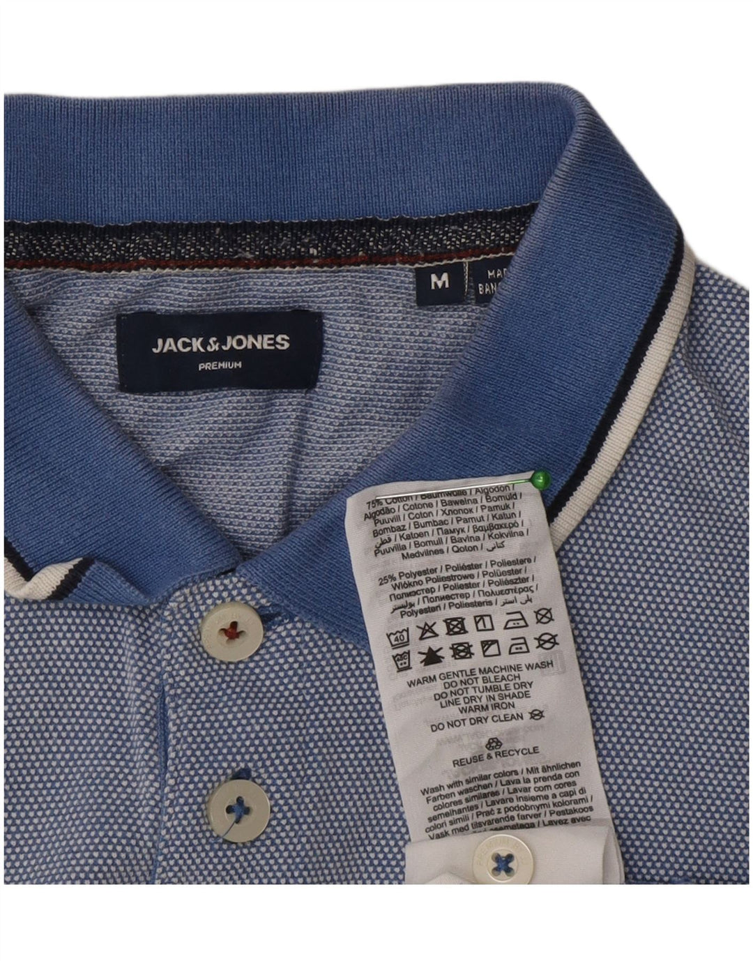 Tricou polo Jack & Jones pentru bărbați, bumbac albastru mediu