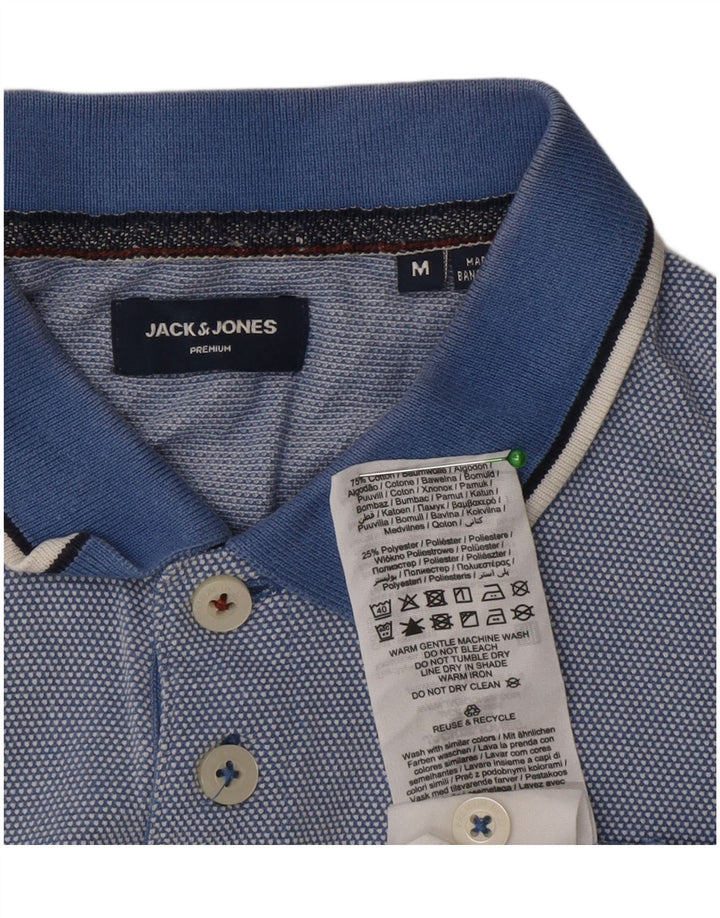 Tricou polo Jack & Jones pentru bărbați, bumbac albastru mediu
