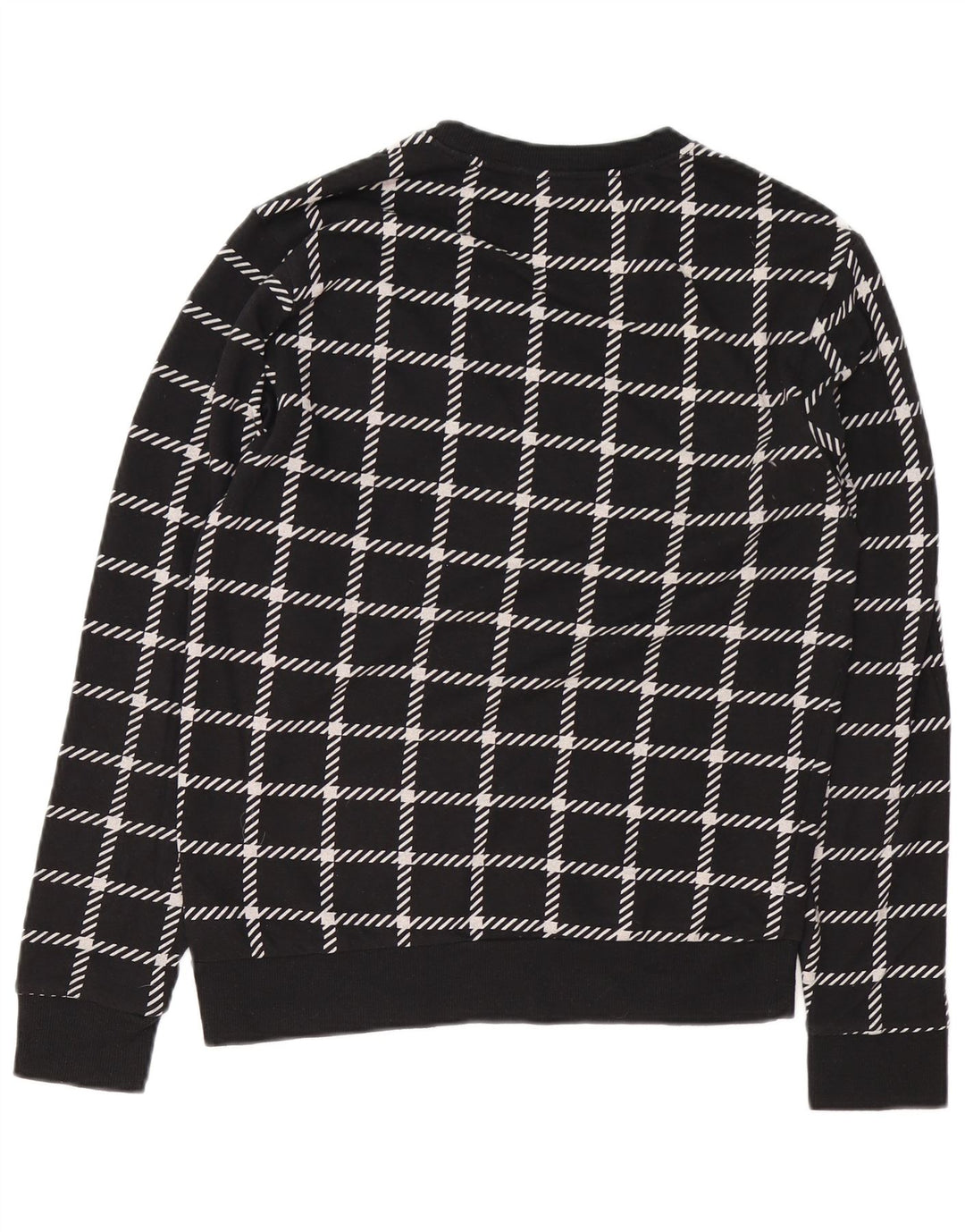 Hanorac grafic pentru bărbați CALVIN KLEIN Pulover mic, negru, cu carouri din bumbac