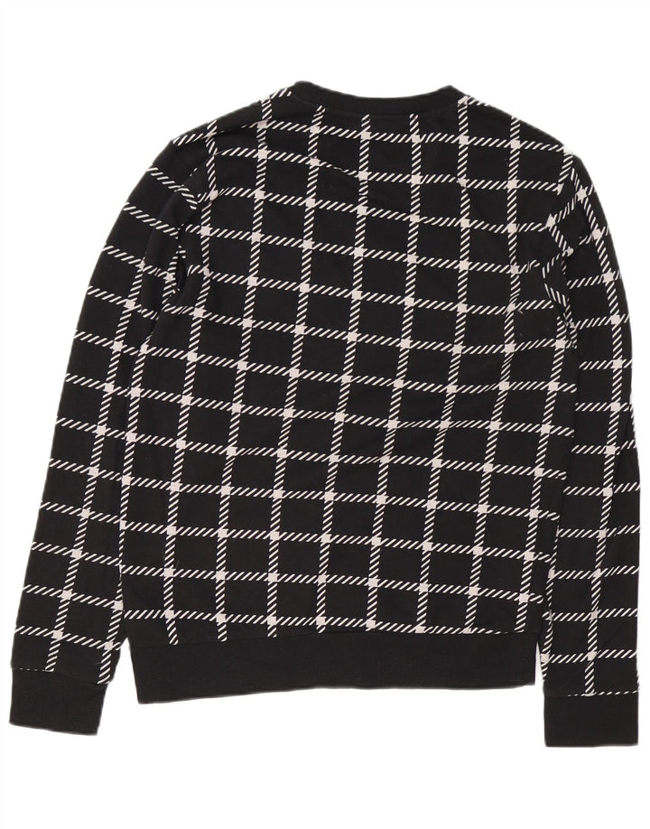 Hanorac grafic pentru bărbați CALVIN KLEIN Pulover mic, negru, cu carouri din bumbac