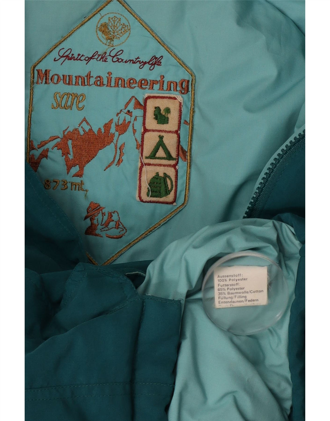 Jachetă căptușită cu glugă vintage pentru femei UK 18 XL poliester albastru