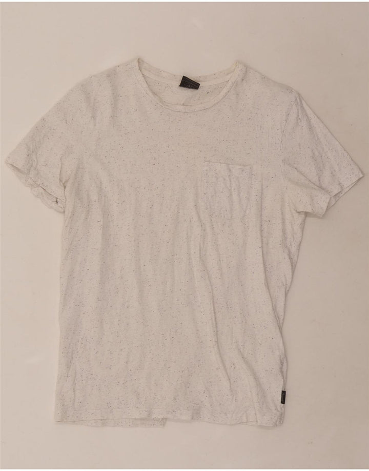 Tricou Jack & Jones pentru bărbați Top mediu alb bumbac cu pete