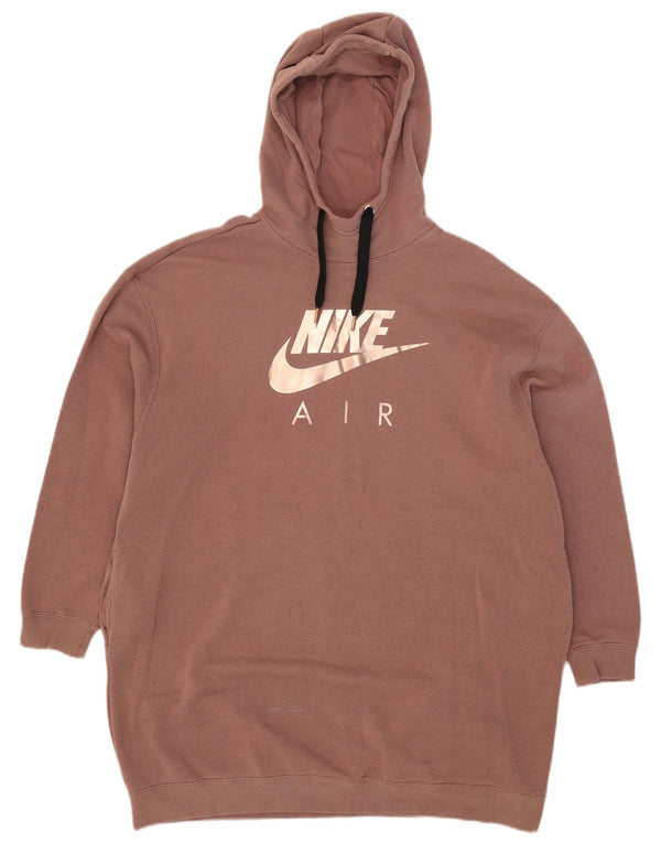 Jumper Nike pentru femei, supradimensionat, cu paragate grafic, UK 14, maro mediu