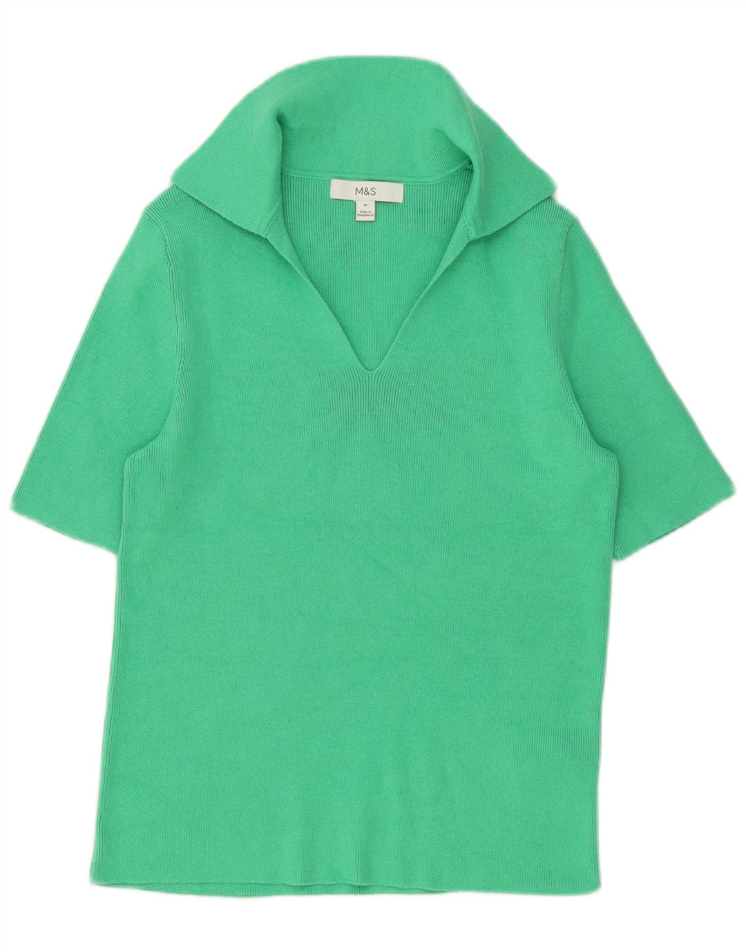 Tricou polo pentru femei Marks & Spencer UK 12, bumbac verde mediu