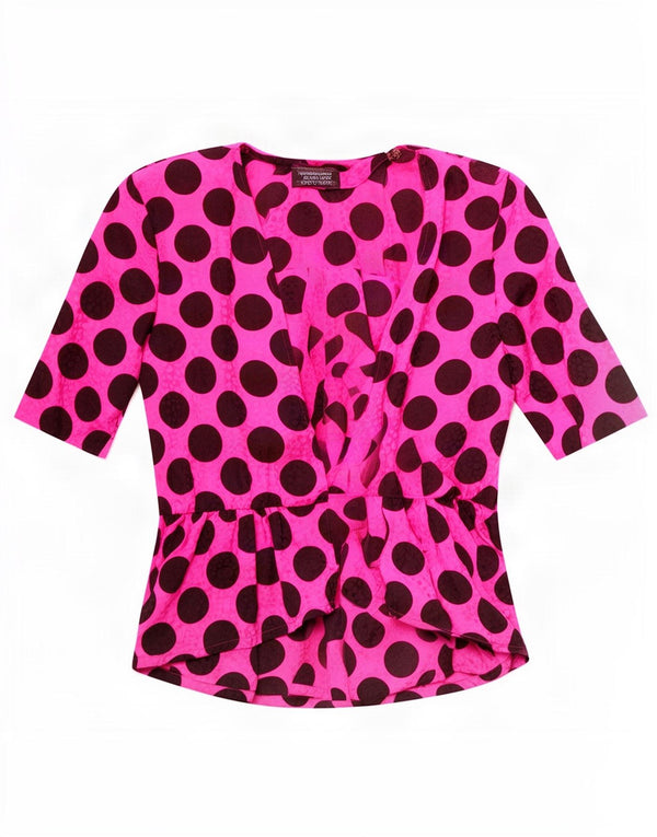 Top cardigan cu mânecă scurtă pentru femei Pierre Cardin UK 12 Medium Pink Spotted