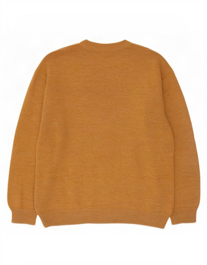 Pulover vintage pentru bărbați, cu gâtul turn, XL, bej