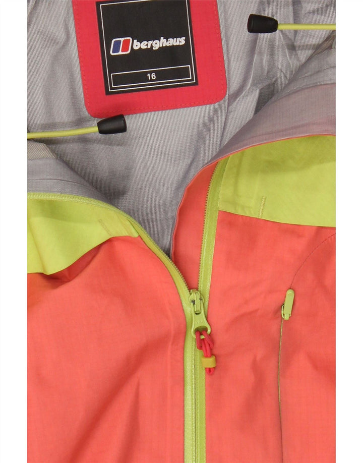 Jachetă de ploaie cu glugă pentru femei Berghaus UK 16 mare portocaliu Colorblock
