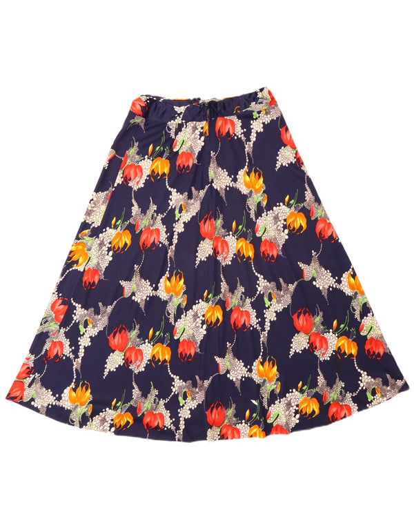 Fustă A-Line Femei Vintage W26 Mic Bleumarin Floral Boem