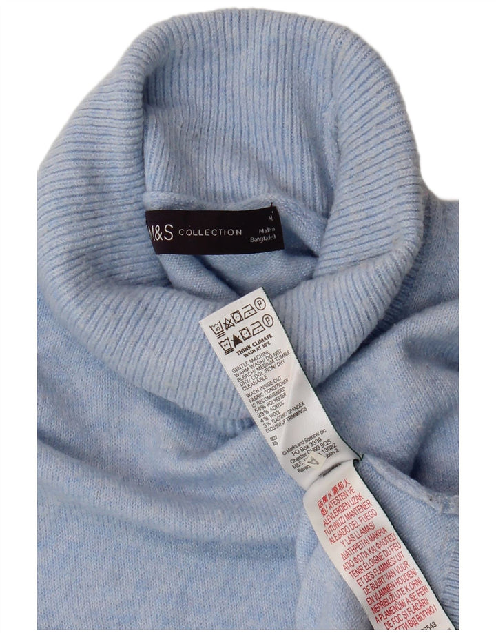 Pulover pentru femei Marks & Spencer cu gât rulat, poliester albastru mediu UK 14