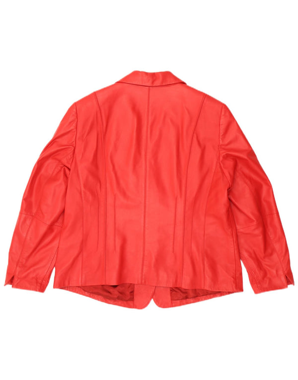 Gerry Weber Jachetă din piele cu 3 nasturi pentru femei UK 20 2XL, piele roșie