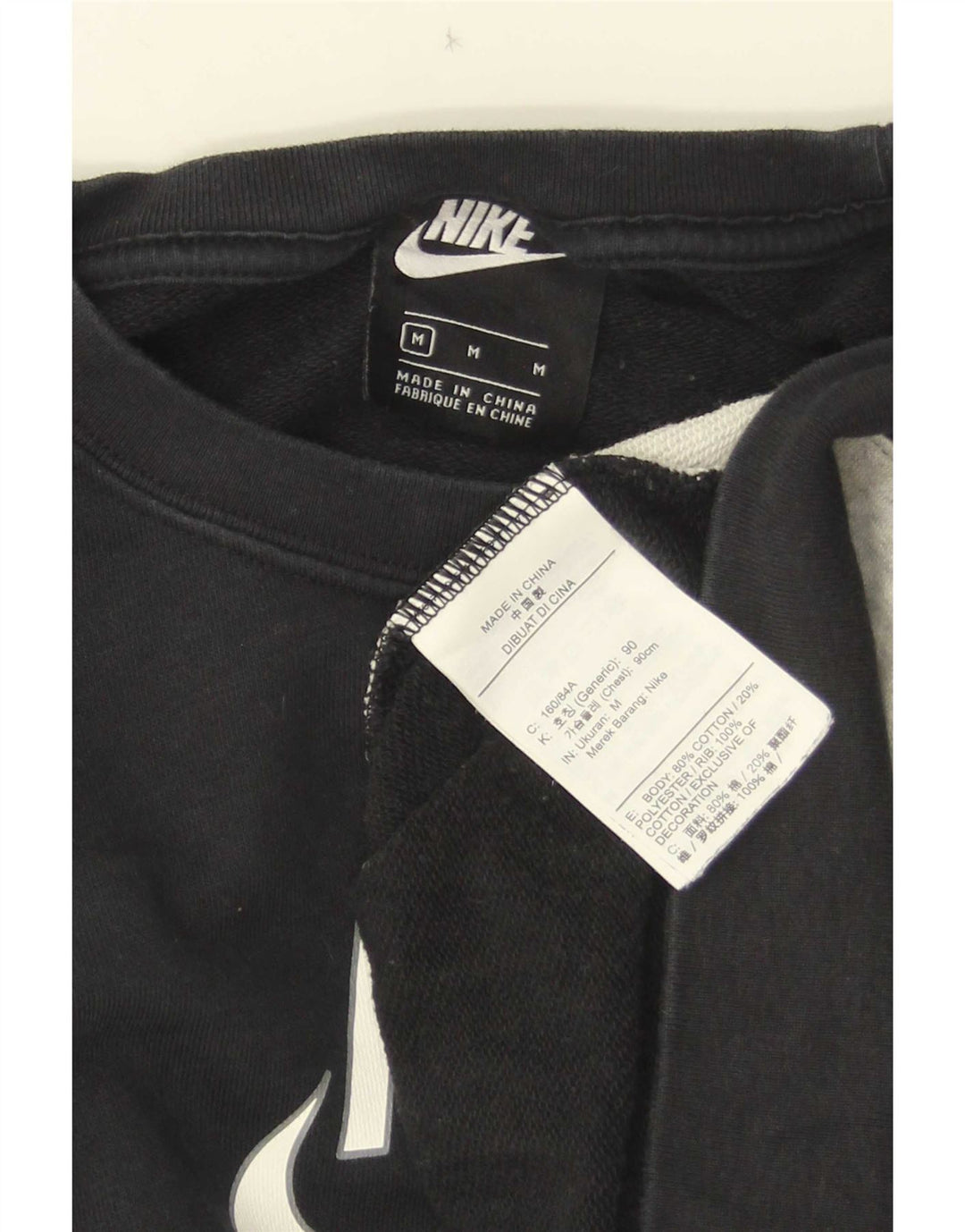 Pulover Nike Crop Graphic pentru femei UK 14 Medium Black Colorblock