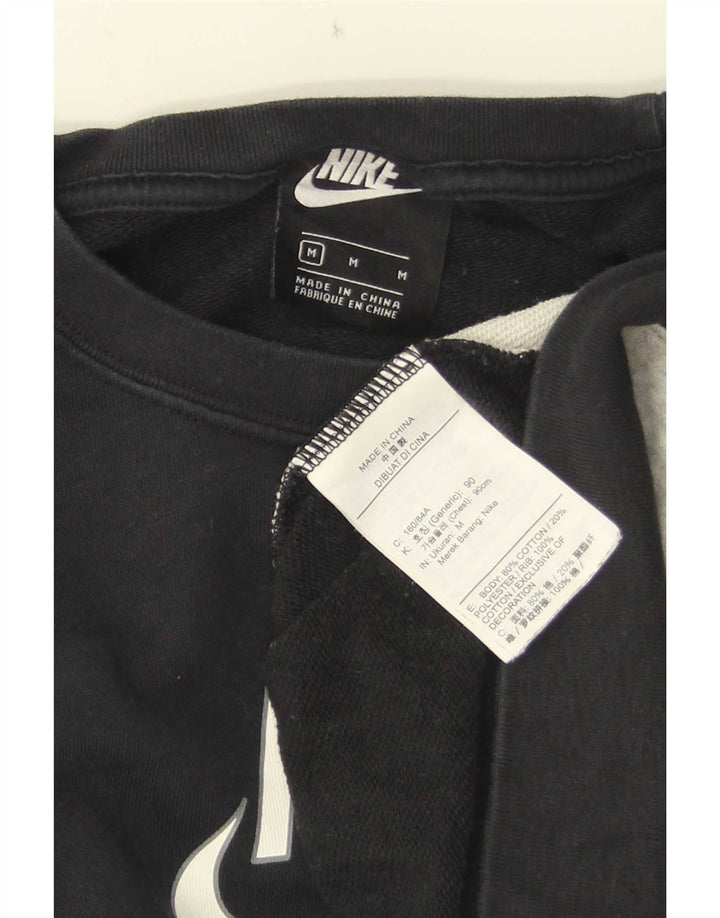 Pulover Nike Crop Graphic pentru femei UK 14 Medium Black Colorblock