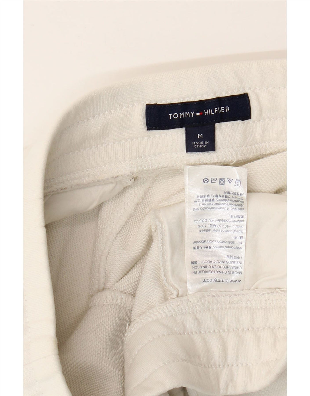 TOMMY HILFIGER Pantaloni scurți sport grafic pentru bărbați, bumbac alb mediu