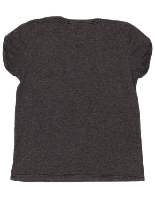 Tricou cu grafic supradimensionat Jack Wills pentru femei Top UK 10 mic bumbac gri