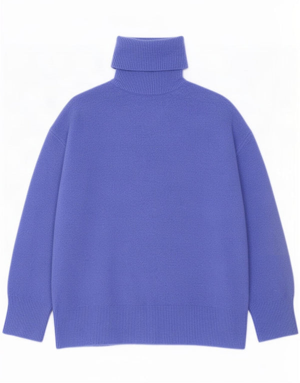 Pulover supradimensionat pentru femei Zara, cu gât rulat, UK 10 Mic, bleumarin