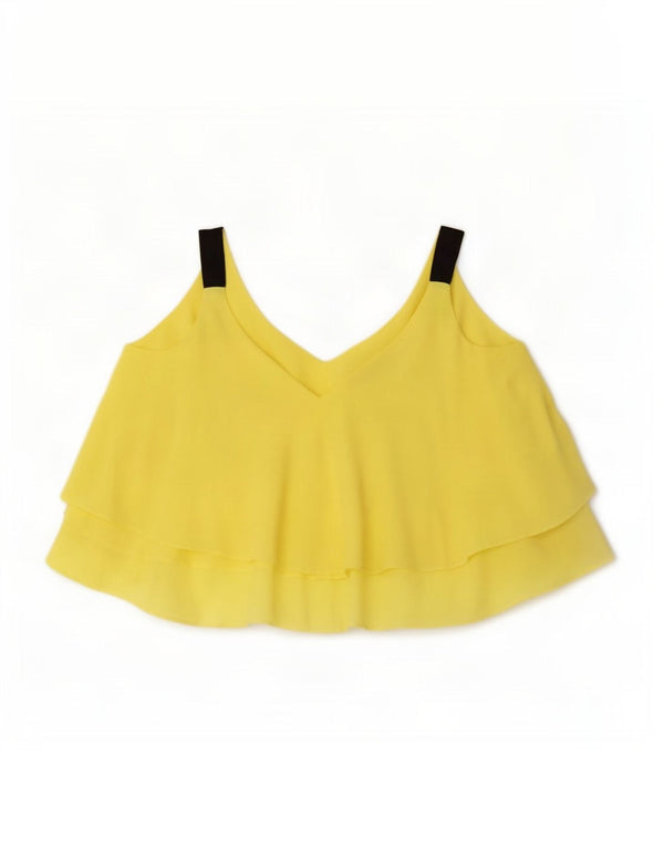 Top cu camis supradimensionat pentru femei Zara UK 10 Poliester galben mic