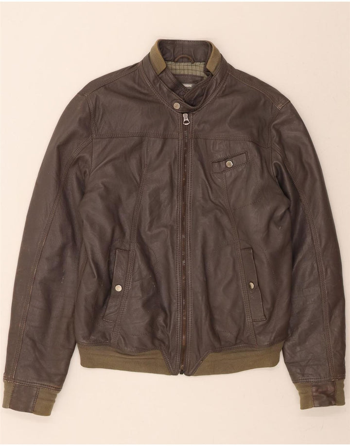 VINTAGE Womens Leather Jacket UK 18 XL Grey Leather Vintage Vintage and Second-Hand Vintage from Messina Hembry 