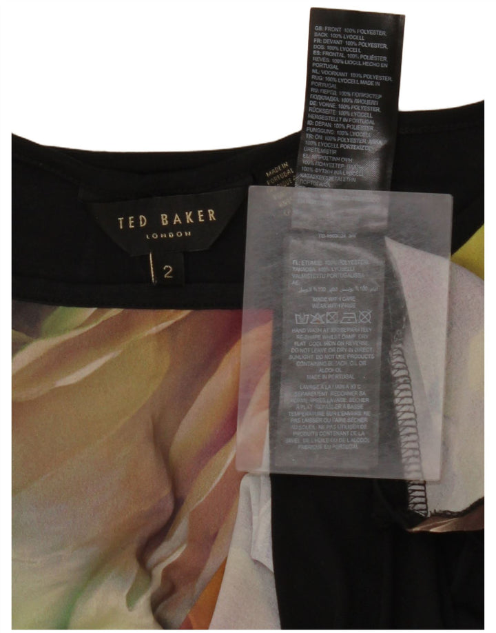 Bluză supradimensionată fără mâneci pentru femei TED BAKER Mărimea 2 Mic Negru Floral