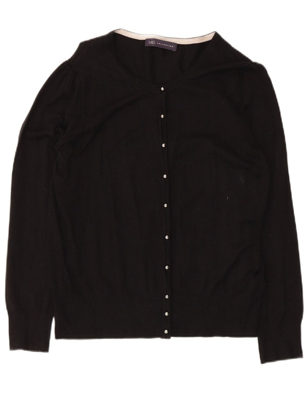 Pulover cardigan pentru femei Marks & Spencer UK 14 Medium Black Viscose