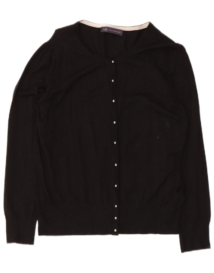 Pulover cardigan pentru femei Marks & Spencer UK 14 Medium Black Viscose