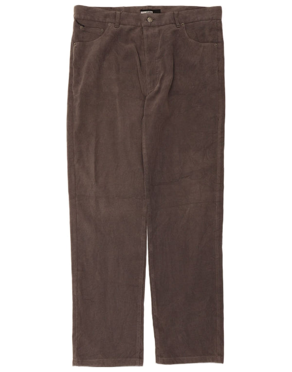 Pantaloni casual drepti pentru bărbați Zara EU 48 XL W38 L33 Gri Poliester