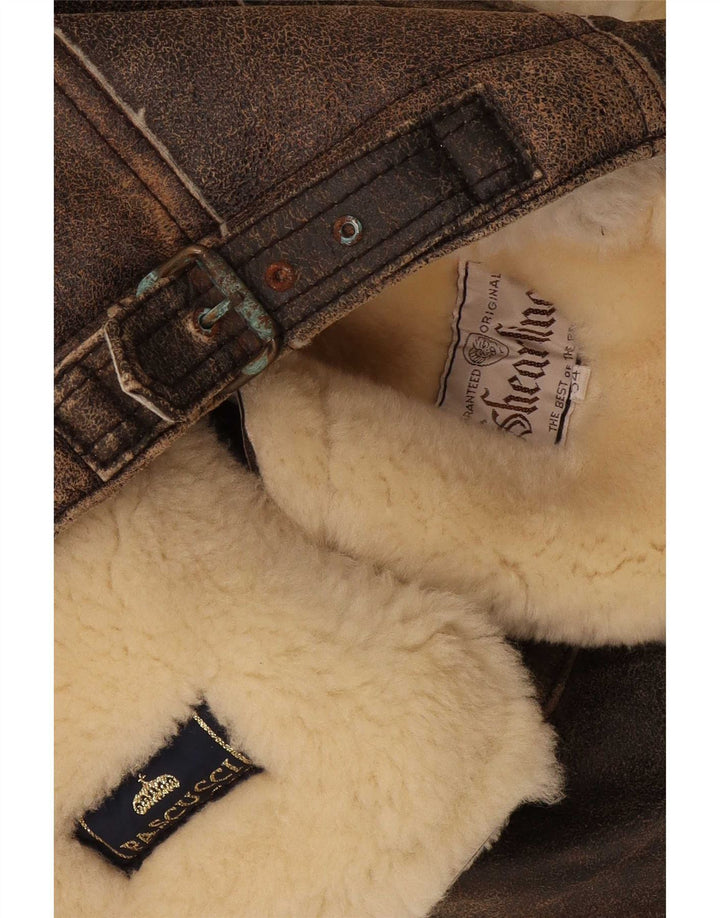 Jachetă din shearling pentru bărbați Pascucci IT 54 2XL maro