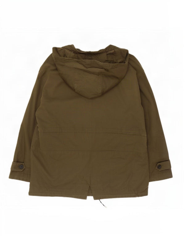 Jachetă parka cu glugă Massimo Dutti pentru femei UK 18 XL bumbac kaki