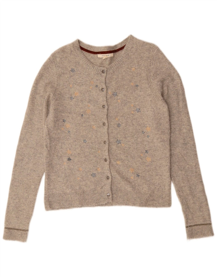 WHITE STUFF Pulover cardigan cu model abstract pentru femei UK 10 Mic Gri