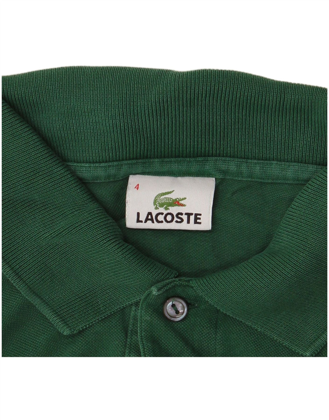Tricou polo Lacoste pentru bărbați, mărimea 4, bumbac verde mediu