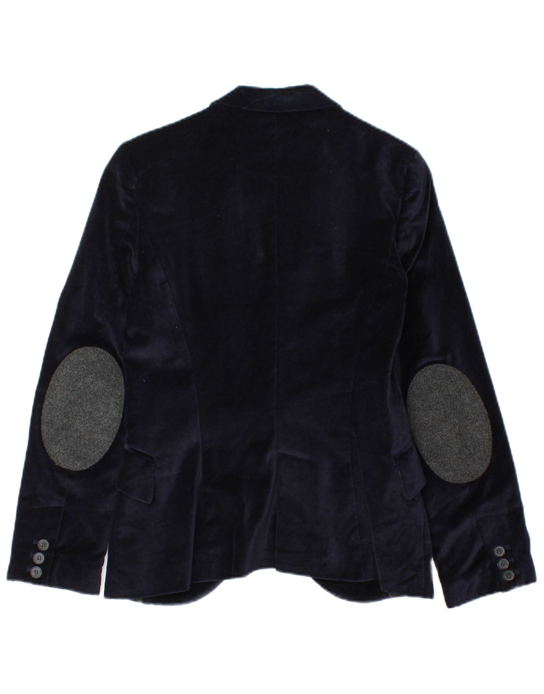 Blazer pentru femei Zara, cu 1 nasture, din catifea UK 8, bumbac, albastru bleumarin