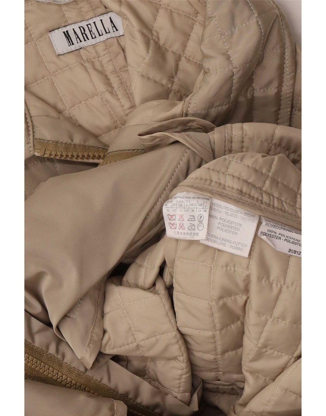 Jachetă matlasată pentru femei Marella UK 14 Medium Bej Poliester